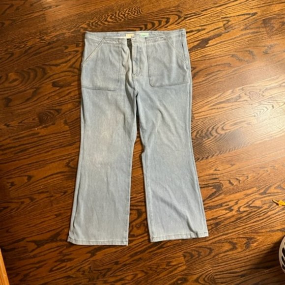 Pilcro and the Letterpress Denim - 22W Pilcro Anthropolgie Light Wash High Rise Boot Cut Jeans Blue Denim